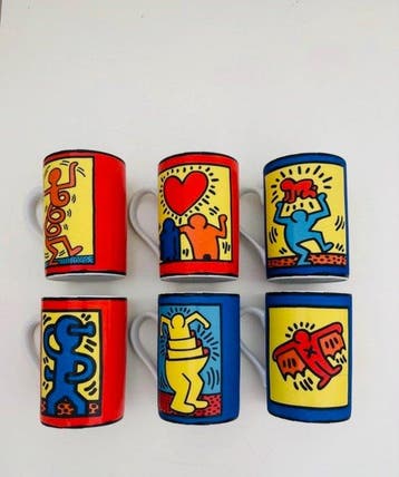 Keith Haring - Mok (6) - Porselein - unieke, iconische