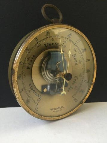 Precision Aneroid barometer - Messing - Vintage Franstalige