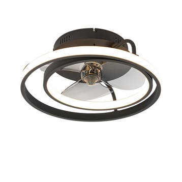 Plafondventilator zwart 46.5cm incl. LED met, Verzenden, Nieuw, Design