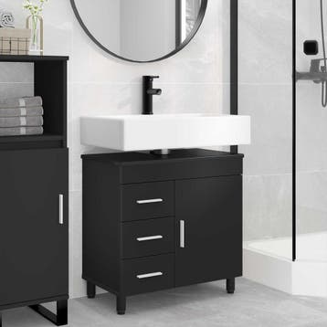 vidaXL Badkamer Waskom Zwart 60 x 35 x 60 cm Bewerkt hout, Verzenden, Nieuw