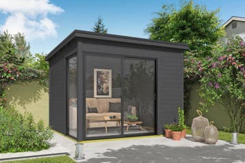 Outdoor Life Tuinhuis Julia 295 x 295 cm Carbon Grey, Nieuw