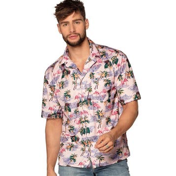 Hawaii Blouse Flamingo Miami Vice, Verzenden, Nieuw, Feestartikel