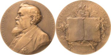 Brons medaille ohne Jahr Jugendstil, Verzenden