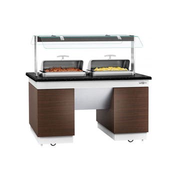 GGM Gastro | Buffet toonbank DUBLIN - 1600mm - met 2 Chafing, Verzenden, Nieuw in verpakking, Hotelinrichting