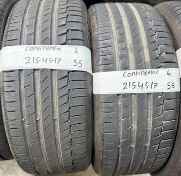 2x 215-45-17 Continental Zomer 2x 6mm €55 Per Band 215 45 17, Ophalen, 17 inch, Band(en), Personenwagen