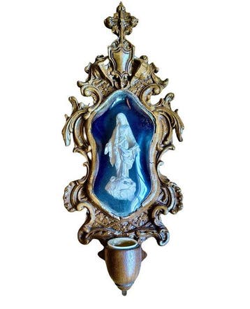 Beeldje - Heiligenwand met Maria en wijwaterbakje - 50 cm -