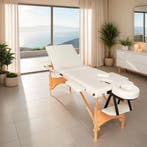 Massagetafel 3 zones met vulling en houten frame - beige, Verzenden, Nieuw
