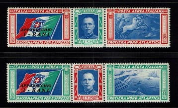 Koninkrijk Italië 1933 - Trittici Noord-Atlantische cruise, Gestempeld