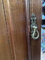 Antieke Engelse 3 deurs garderobekast, 2/3e hangdeel, 184 br, Antiek en Kunst, Antiek | Meubels | Kasten, Ophalen of Verzenden