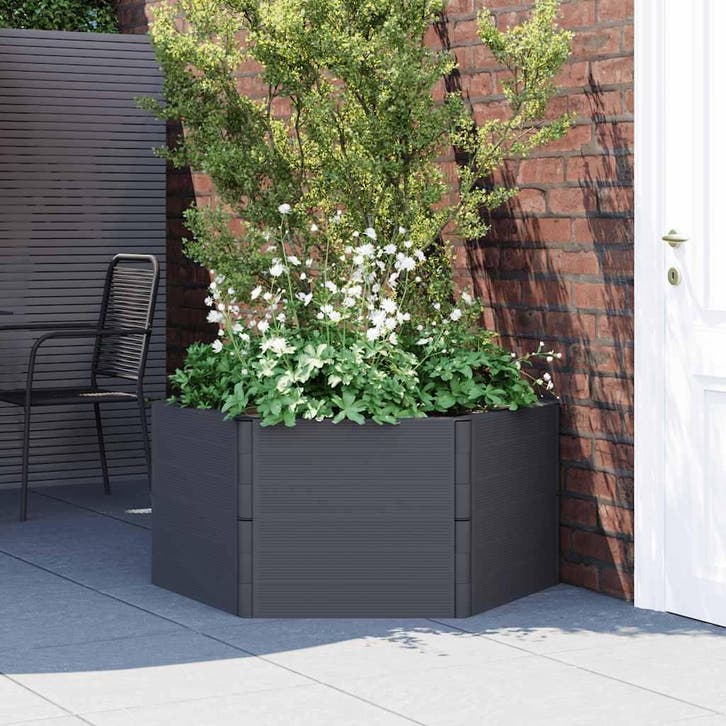 vidaXL Plantenbak PP antracietkleurig, Tuin en Terras, Bloembakken en Plantenbakken, Minder dan 60 cm, Nieuw, Kunststof, Minder dan 30 cm