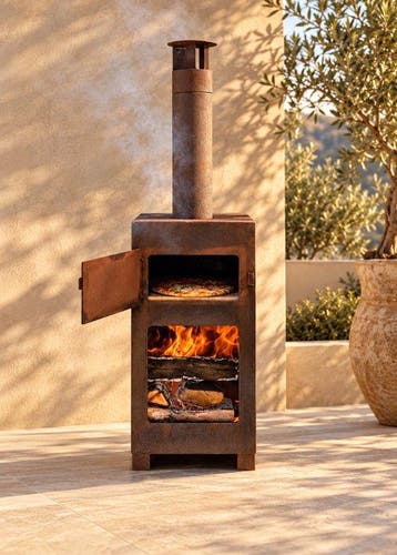 Kachel - Cortenstaal - Pizza oven