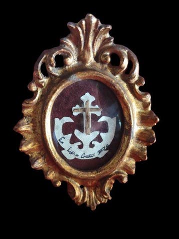 Reliekhouder - Hout, Glas, Textiel - 1850-1900 - Heilige