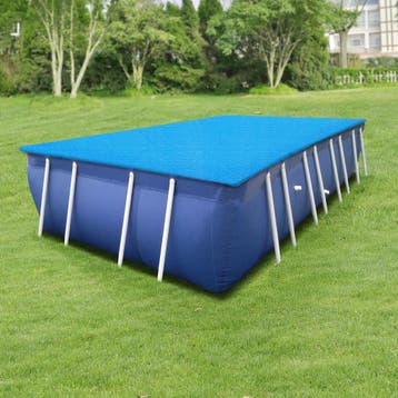 Zwembadafdekking Ferrarno zonnedoek rechthoek PE blauw 260x1, Verzenden, Nieuw