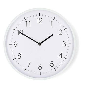 Wandklok | Nedis | Ø 30 cm (Stille beweging, Wit), Verzenden, Nieuw