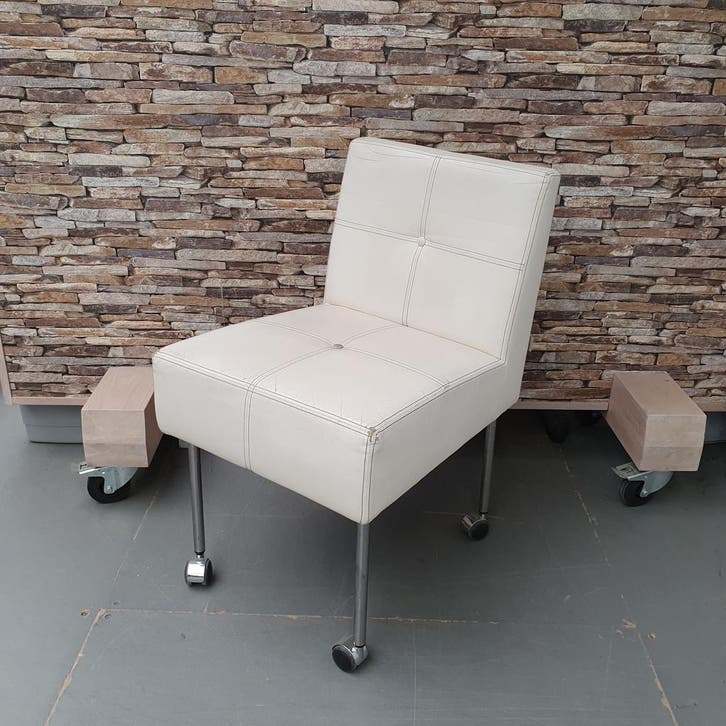 Gelderland 7714 eetkamerstoel vergaderstoel - wit leder, Huis en Inrichting, Stoelen, Ophalen of Verzenden