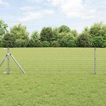 vidaXL Hekpaal 12 st zilver 70 cm Poedergecoat staal, Verzenden, Nieuw