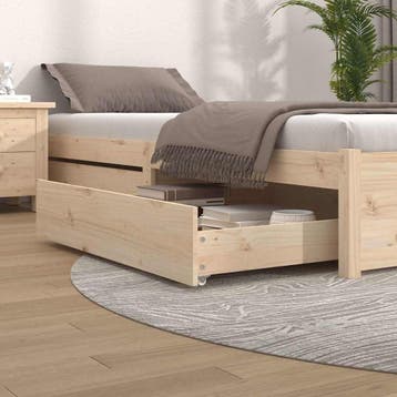 vidaXL Bedlades 2 st massief grenenhout, Verzenden, Nieuw, Bruin, Hout
