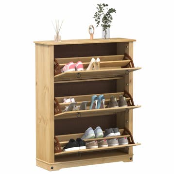 vidaXL Schoenenkast Corona 99x32x124,5 cm massief grenenhout, Verzenden, Nieuw