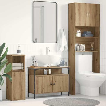 vidaXL Badkamertenk te kast artisanaal eikenkleurig 80 x 30, Verzenden, Nieuw