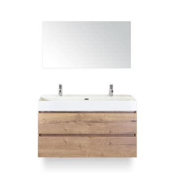 Maxx XL Badmeubelset 120 cm - Natuur Eiken - Wastafel Kube, Ophalen of Verzenden, Nieuw