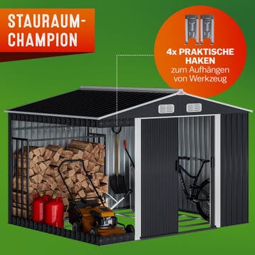 Tuinhuis Antraciet Metaal 260x205x180cm (Schuurtjes-Rekken), Tuin en Terras, Verzenden, Nieuw