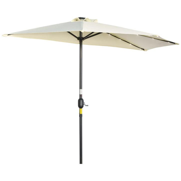 TRUUSK Parasol 265x240 Cm Halfparasol LED - Halfrond Terrasp, Tuin en Terras, Planten | Bomen, Verzenden
