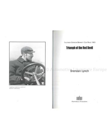 TRIUMP OF THE RED DEVIL, THE IRISH GORDON BENNETT CUP RACE, Nieuw, Author