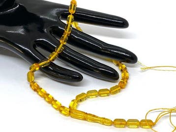 Geel, echt Baltisch Amber Tasbih – 33+3 Barrel Kralen