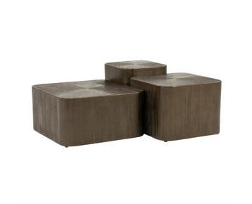 Salontafel set Silva 55x55cm - bruin | Eleonora, Ophalen of Verzenden, Nieuw