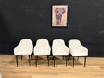 Moderne Witte Eetkamerstoelen – €99 per Stuk /Set van 4, Huis en Inrichting, Nieuw, Wit, Stof, Vier