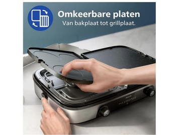 Philips HD6222/90 - Elektrische Grill - 2400W - Grote, Verzenden, Zo goed als nieuw