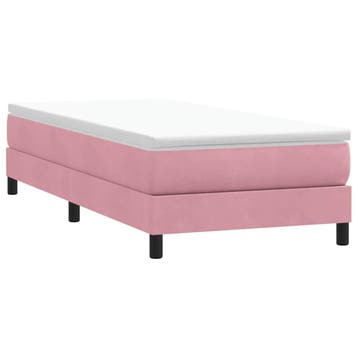 vidaXL Boxspring zonder matras fluweel roze 100x210 cm, Verzenden, Nieuw, Stof