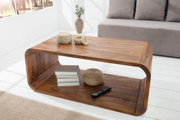 Massief houten salontafel CUBUS 100cm Sheesham, Ophalen of Verzenden, Nieuw