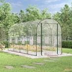 vidaXL Tuinkas 160x400x190 cm PVC en gepoedercoat staal, Verzenden, Nieuw