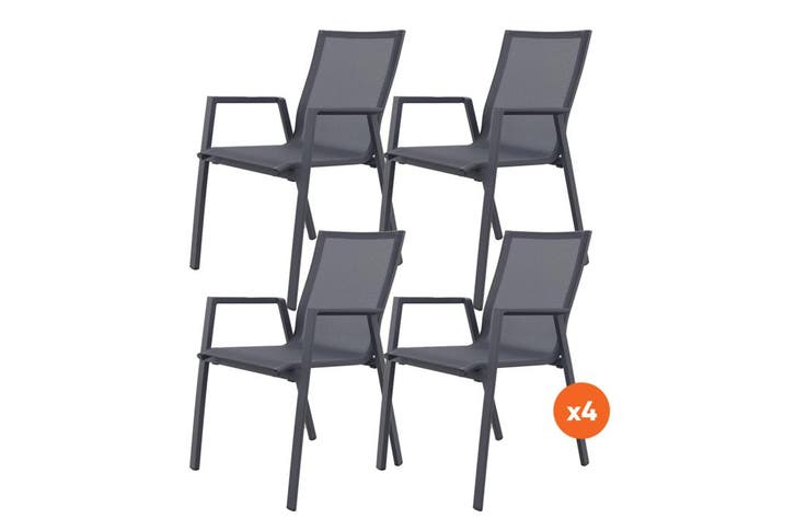 VDG Set van 4 - Atmos stapelbare stoel, Tuin en Terras, Tuinsets en Loungesets, Nieuw, Overige materialen, Verzenden