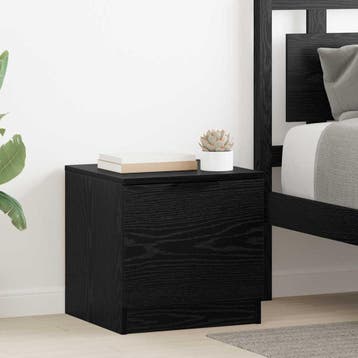 vidaXL Bed kast 2 st Zwart Eiken 40 x 39 x 40cm Bewerkt hout, Minder dan 45 cm, Verzenden, Nieuw, Minder dan 55 cm