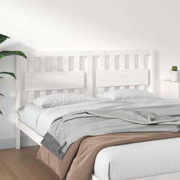 vidaXL Hoofdbord 165,5x4x100 cm massief grenenhout wit, Verzenden, Nieuw, Wit, Hout