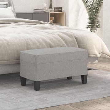 vidaXL Bankje 70x35x41 cm stof lichtgrijs, Huis en Inrichting, Banken | Bankstellen, Verzenden, Nieuw, Stof, Minder dan 150 cm