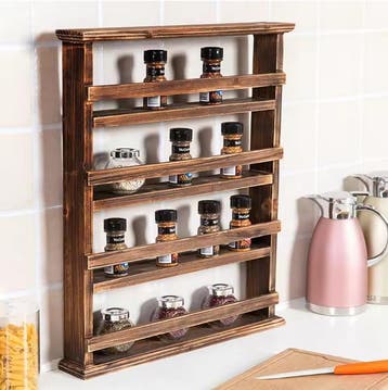 4-Laags Houten Kruidenrek – Wandrek en Organizer Keuken, Verzenden, Nieuw