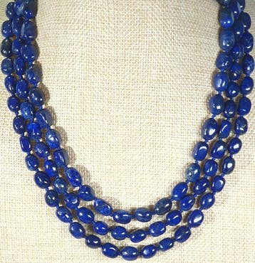 Lapis lazuli NATUURLIJK Afghanistan - Sluiting Zilver 925 -