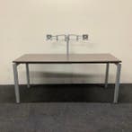 bureau 180x80 cm, hoogte verstelbaar, vv dubbele monitorarm,, Ophalen of Verzenden, In hoogte verstelbaar, Gebruikt