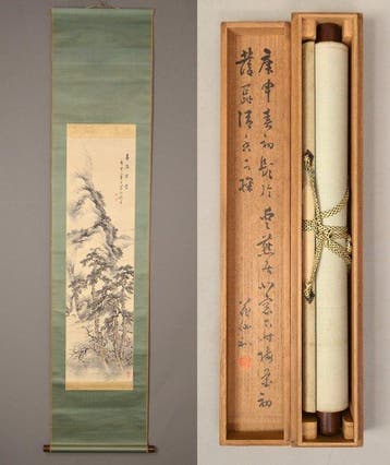 Japanse hangende rol - Lentelandschap (Sansui-ga) - Houten