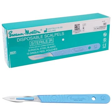 Swann Morton mesjes steriel met handvat 0523 nr 18, Verzenden, Nieuw