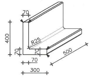 Betonnen L-element 50x30x40 roestbruin, Ophalen of Verzenden, Nieuw, Beton