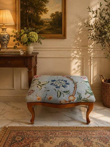 Voetbankje - Voetenbankje in Louis XV-stijl met