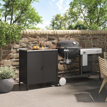 Kast Bolognano voor buiten 92x80x50 cm zwart mat casa.pro, Tuin en Terras, Verzenden, Nieuw