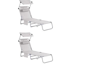 SoBuy OGS48-MIx2 - Opvouwbare Schommelstoel met Zonnedak -, Tuin en Terras, Ligbedden, Verzenden, Nieuw