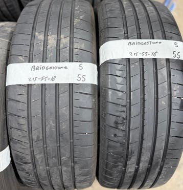 2x215-55-18 Bridgestone Zomer 2x5mm €55 PerBand 215 55 18, Ophalen, 18 inch, Band(en), Personenwagen