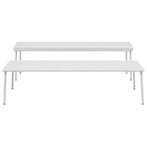 Serax August Tuinset: Lage Aluminium Tafel + Bankje – Zand -, Tuin en Terras, Ophalen of Verzenden, Nieuw, Aluminium, Tuinset