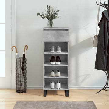 vidaXL Schoenenkast 40x36x105 cm bewerkt hout betongrijs, Verzenden, Nieuw
